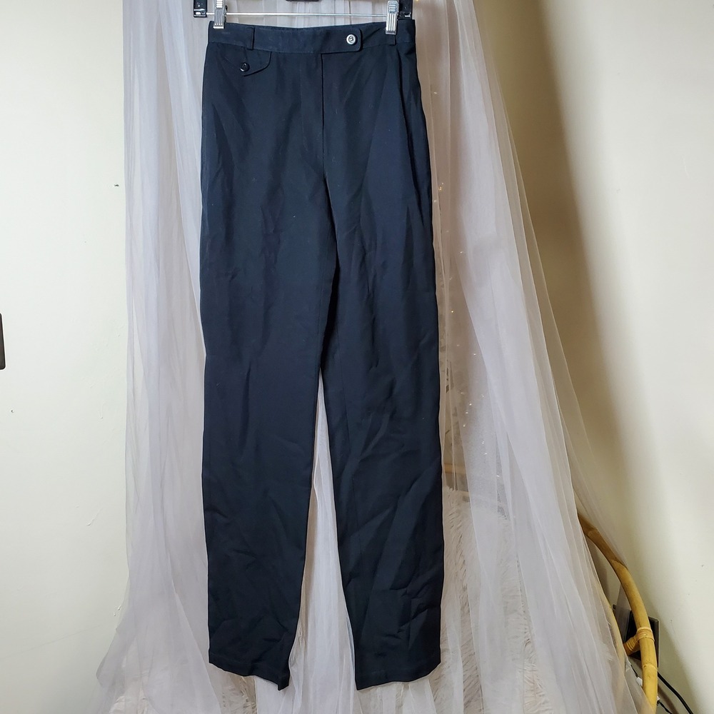 Emanuel Ungaro Liberte Black Trousers Career‎ Preppy Old Money Size 2 26x33